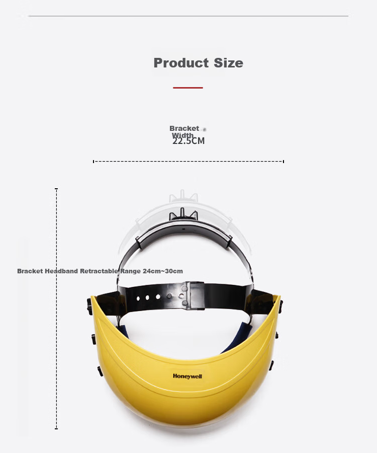 Honeywell Impact-Resistant Face Shield, Protective Mask BD-176B Helmet Mount + SE-173A Face Screen, 1 Set 4