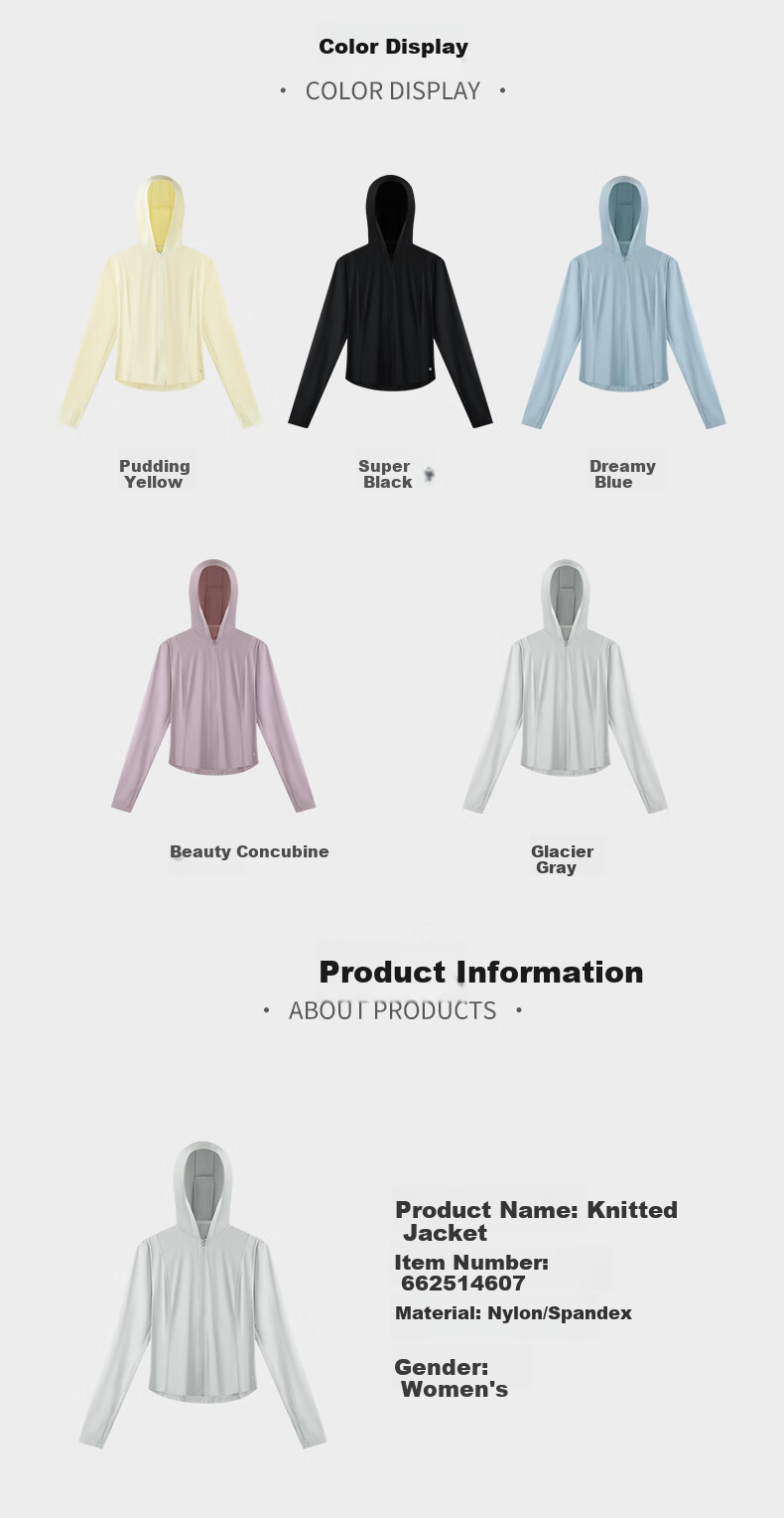 361° Women's Summer Sunscreen Jacket UPF100+ UV Protection Slim Outdoor Sports Coat 662624606-6 41