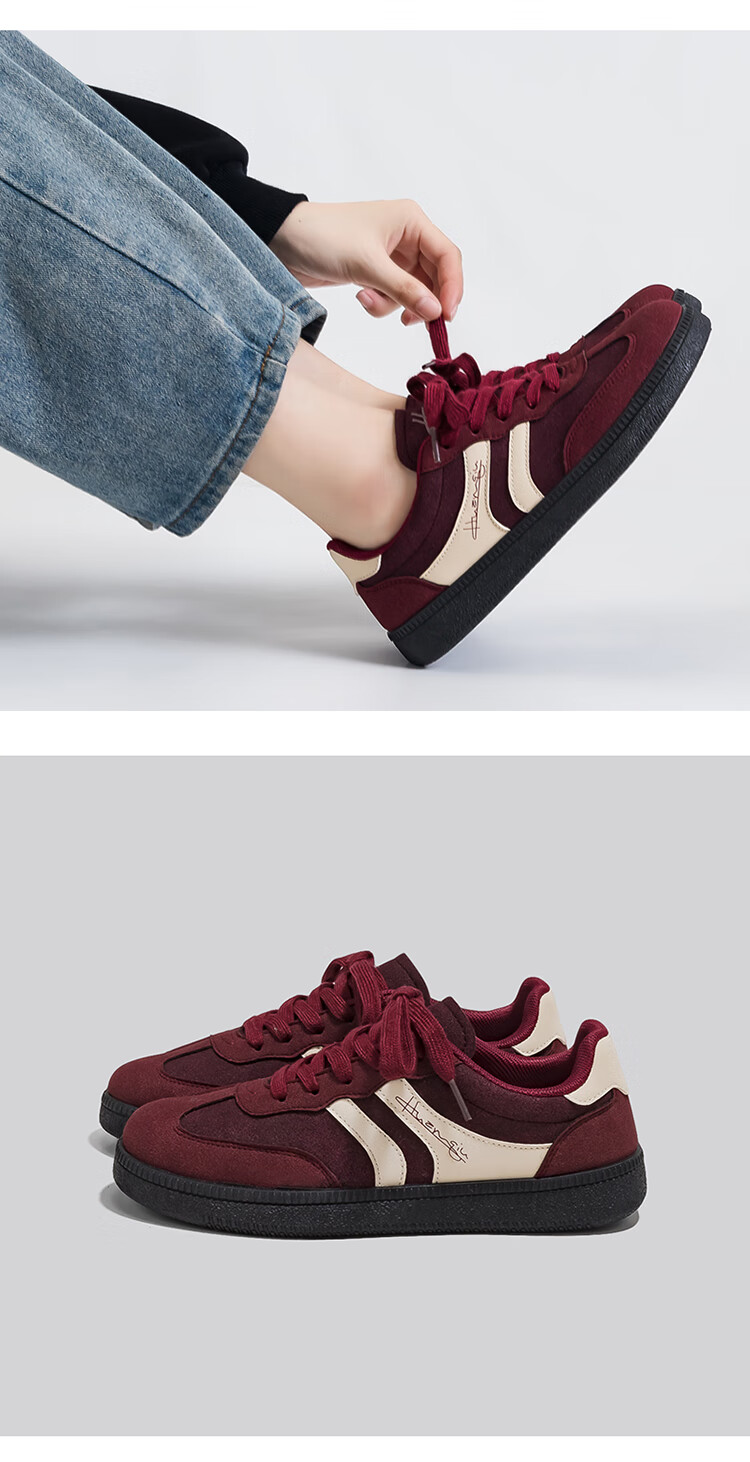 Global Wine Red German Training Shoes Women 2026 Spring Trendy Elegant Niche Casual Fashion Versatile Sneakers 9
