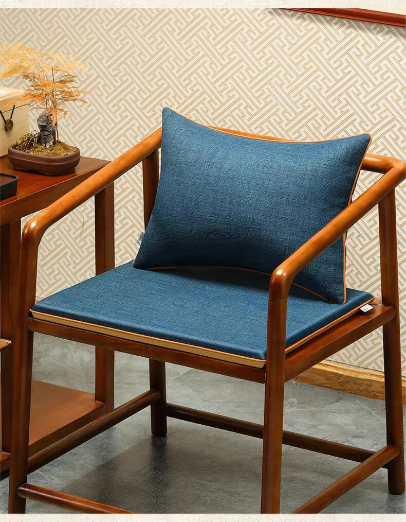 Huamanshengting Tea Table And Chair Cushion, Chinese-Style Redwood Chair Seat Cushion, Car Seat Cover, Solid Color Smoke Gray (3cm Foam), 45*45cm 2