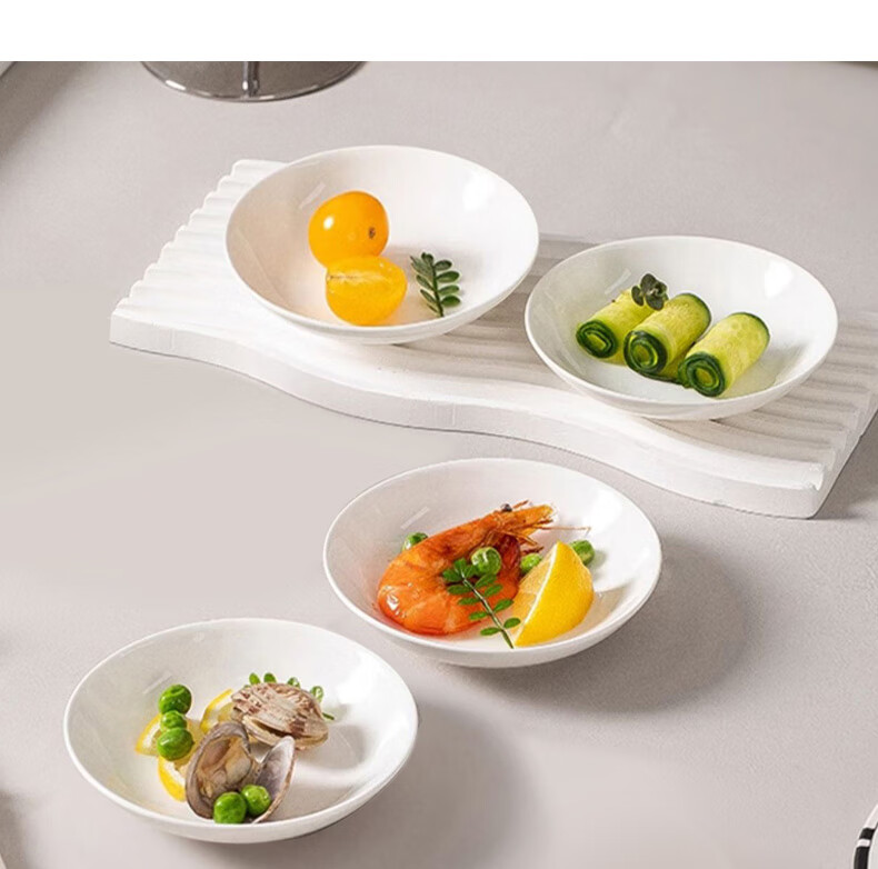Sky Top Bone China Plates for Home Use, Ceramic Small Seasoning Dishes, Pure White Tableware, Soy Sauce And Vinegar Dishes, 4-Inch Set of 4 Pieces 9