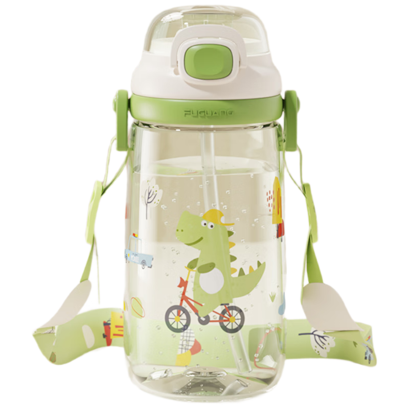 Fuguang Children's Tritan Plastic Cup, Summer Elementary School Student Portable Shatterproof Straw Cup, Outdoor Large Capacity Water Bottle for Boys And Girls