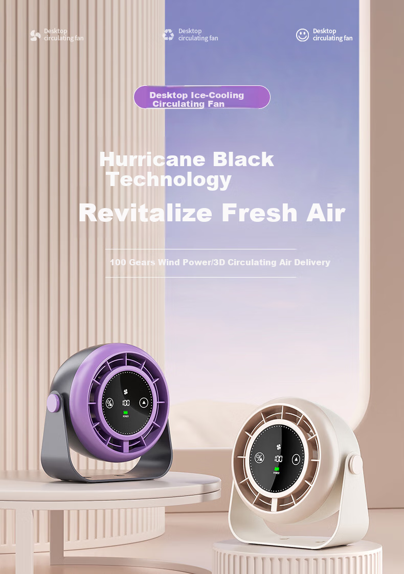 Suoying Dual Turbo 100-Speed Desktop Fan Small Silent USB Rechargeable Portable Outdoor Double-Head Air Circulation Cooling Fan for Dormitory Bed Office 5