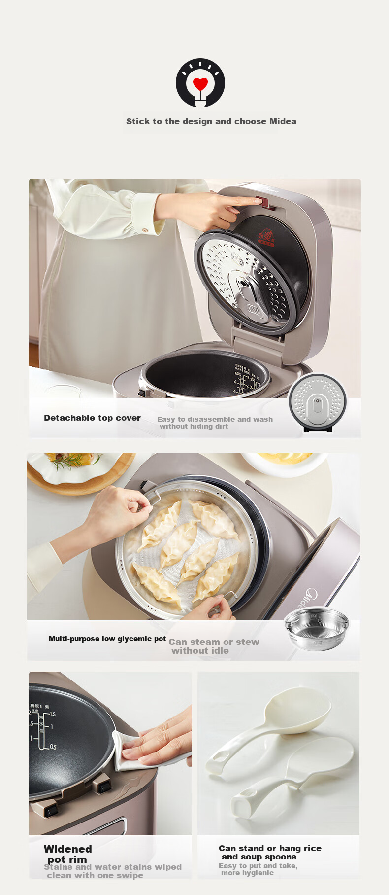 Midea 3D IH Heating 4L Smart Rice Cooker, Titanium Gold Pot, Low Glycemic Index Pot, Electric Rice Cooker MB-CFB4089H [ZMD Peace of Mind Series] 19