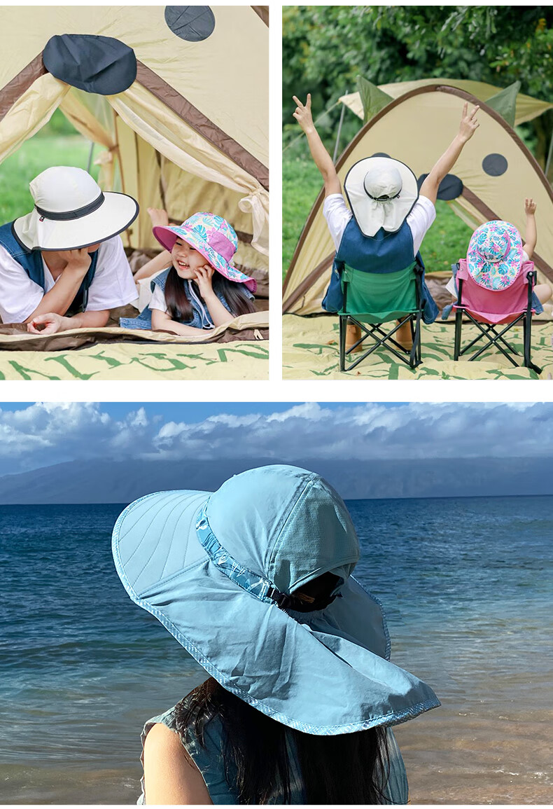 SUNDAY AFTERNOONS Women's Outdoor Wide Brim Neck Protection Beach Breathable Summer Sun Protection Hat, Off-White 13