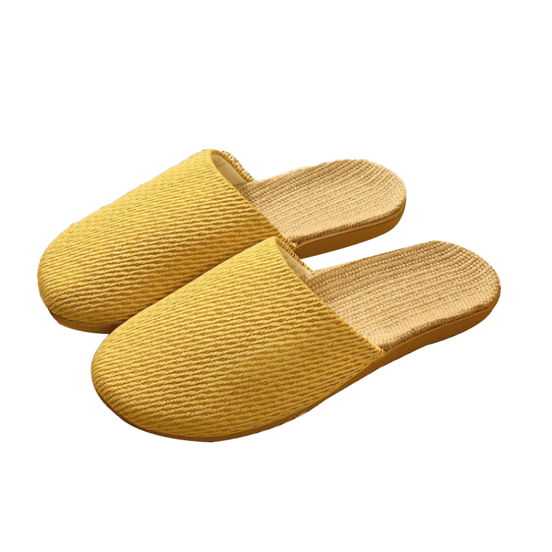 FOOTOPPO Baotou Linen Japanese Style Unisex Slip-On Anti-Slip Summer Indoor Home Slippers
