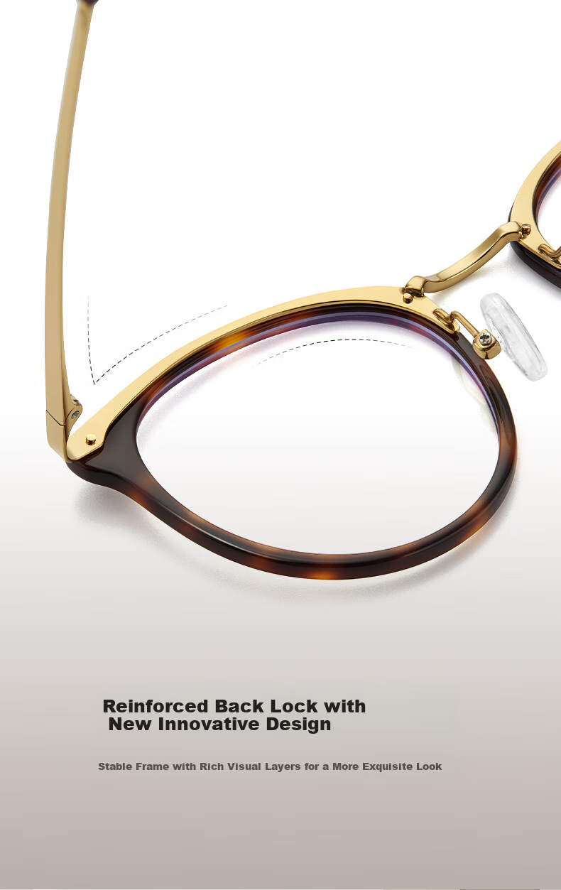 LOHO Tortoiseshell Round Frame Myopia Glasses for Women, Astigmatism Correction, Blue Light Blocking, Ultra-Lightweight, Bare-Faced Eyeglasses Frame, Professional Prescription, Zeiss Lenses 8