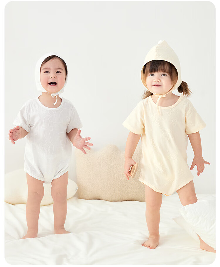 Wismorni Baby Short Sleeve Bodysuit Summer Thin Baby Romper One-piece Triangle Jumpsuit Summer Wear 5
