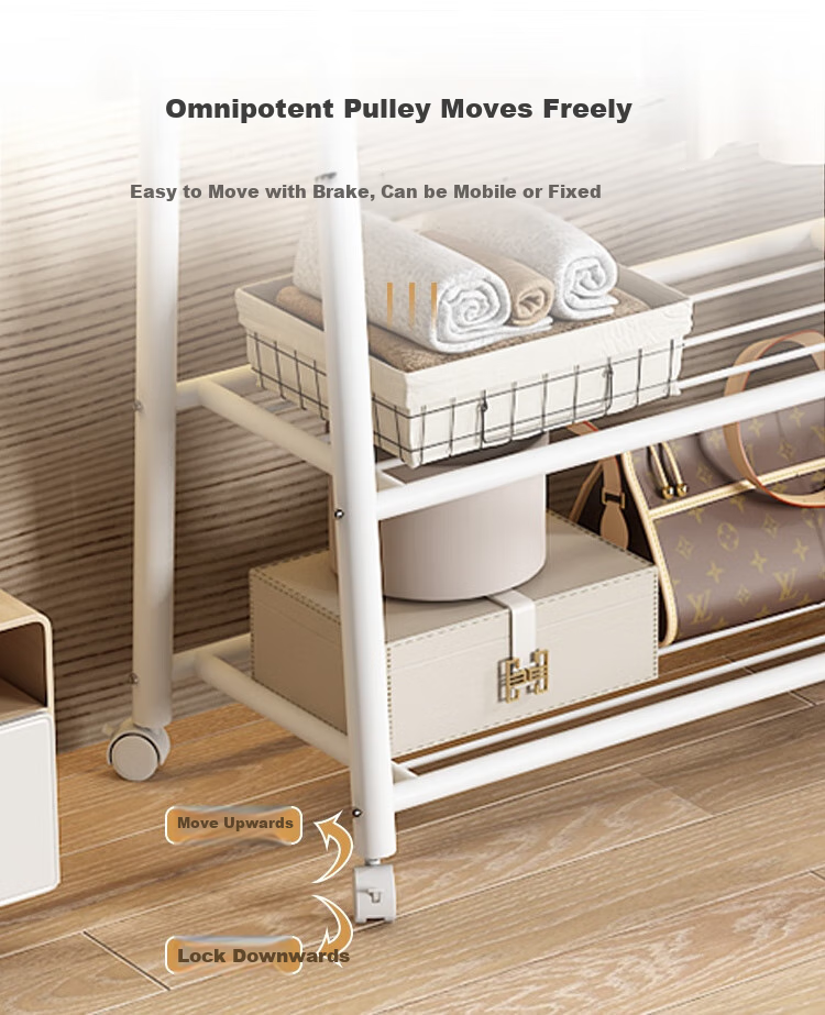 Anerya Iron Coat Rack, Floor-Standing Bedroom Clothes Hanger, Simple Indoor Hook Drying Rack, 80cm 6
