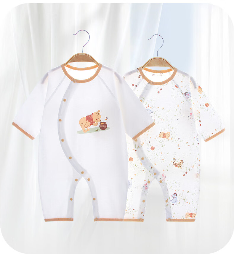 Disney Baby Clothes, Newborn Summer Thin Onesie, Full Moon Baby Hundred Days Pajamas, Pijie 2 Pieces, 80cm 2