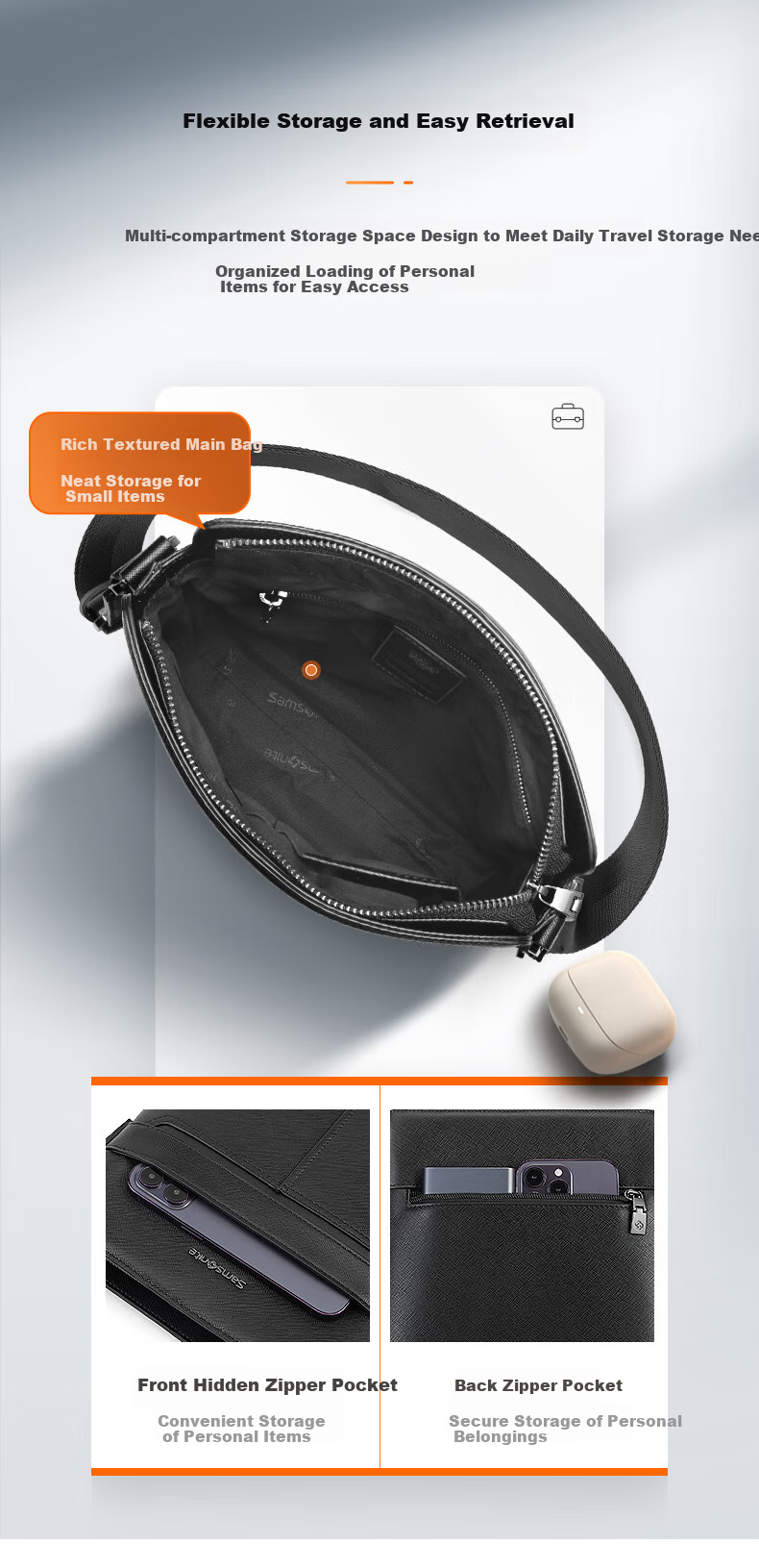 Xinxiuli Men's Multifunctional Shoulder Crossbody Bag, Fashionable Large Capacity Travel Messenger Bag, Birthday Gift, 45Q 4