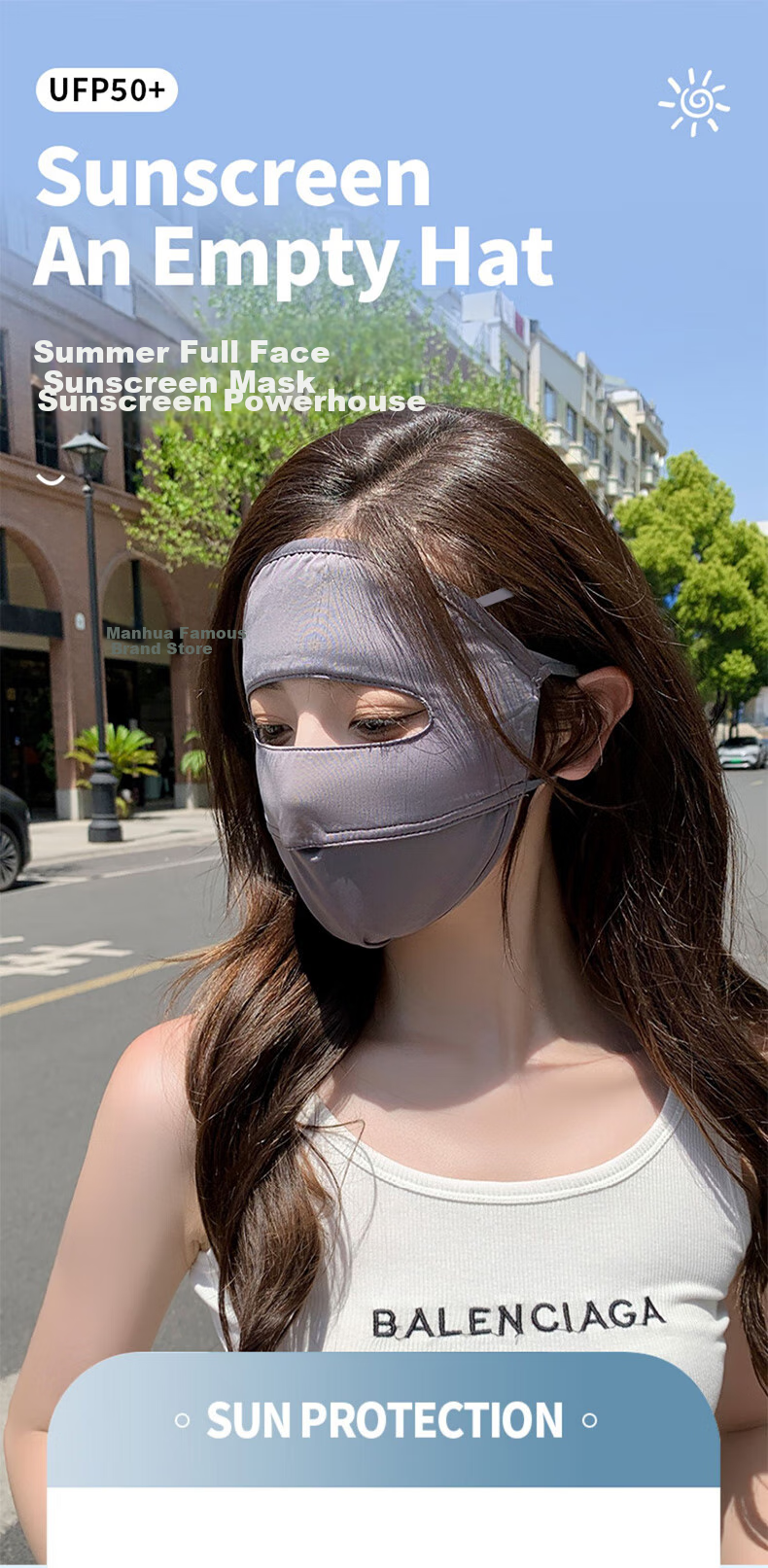 FitonTon Sun Protection Face Mask for Women, Ice Silk Face Shield, Summer UV Protection Mask, Cycling Sunshade, Anti-UV And Heat Protectio 1