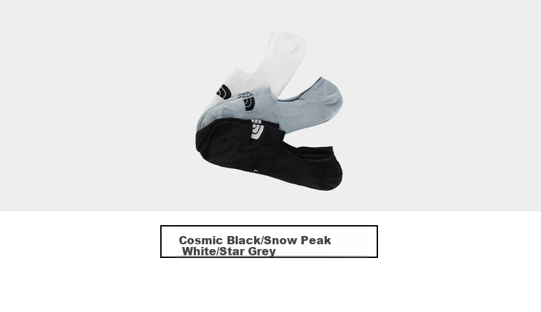 The North Face Unisex Comfortable Breathable Sports Boat Socks 3-Pack 8ANZ Black/White/Gray/3G7 M 5