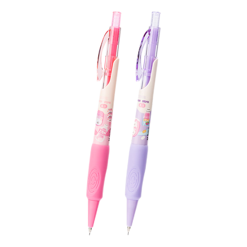 M&G Stationery Greedy Cat Mini Store Mechanical Pencil 2-Pack (Pink + Purple) 0.5mm Student Back-to-School Writing and Drawing AMPK0303A37-ZZ