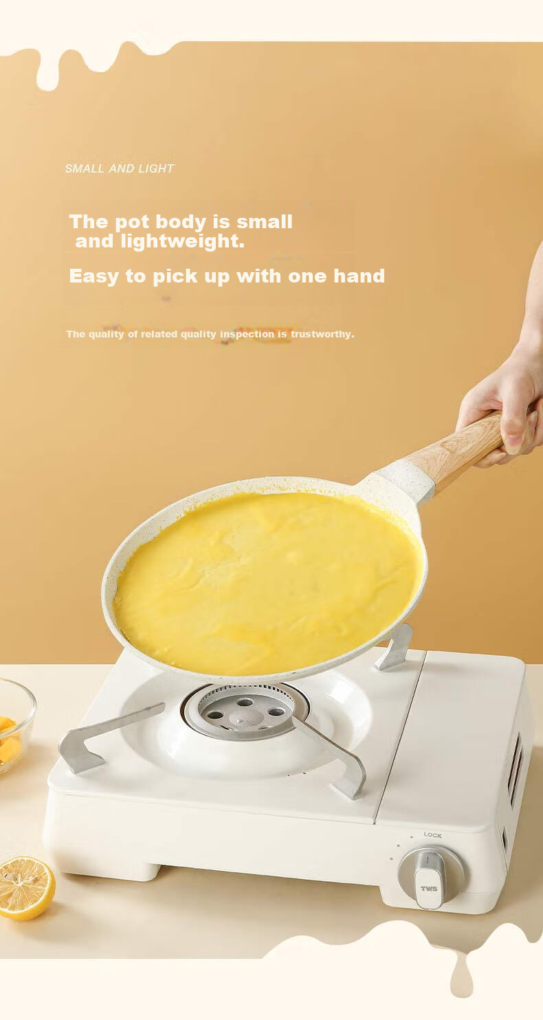 CaROTE Non-Stick Flat-Bottom Pancake Griddle for Home Use, Crepe Maker, Cake Pan, Banh Mi Maker, Egg Frying Pan for Breakfast, 24cm 7