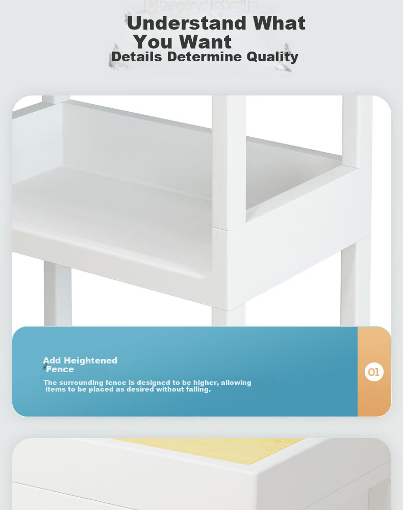 Leaijia Storage Rack, Multi-Tier Floor-Standing Bathroom Shelf, Kitchen Organizer with Drawers, Storage Cart, Shelving Unit 12