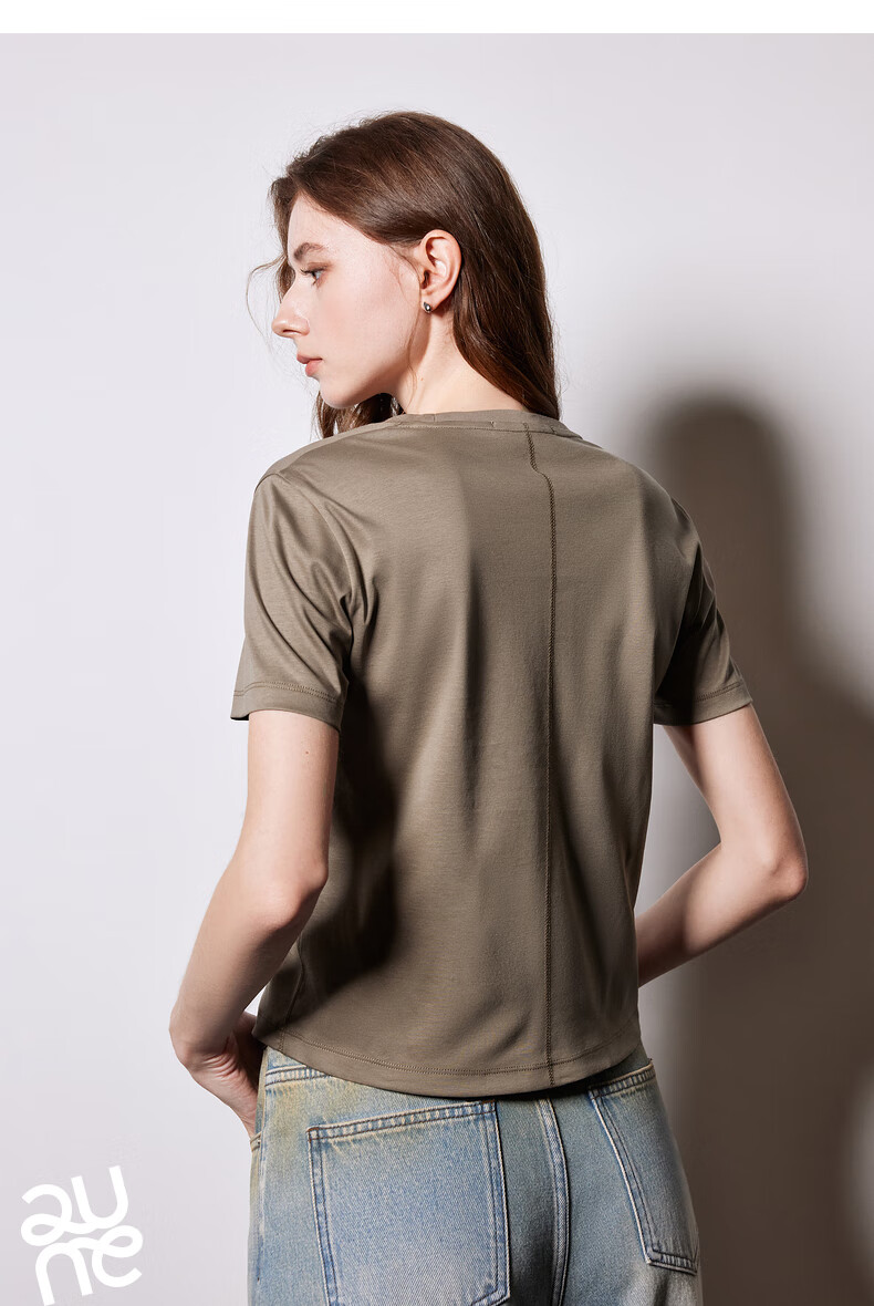 Chuyu Mulberry Silk T-Shirt for Women, 2025 New Style, Mandarin Collar Short Sleeve Simple Versatile Top, Ice Lake Blue, M 8