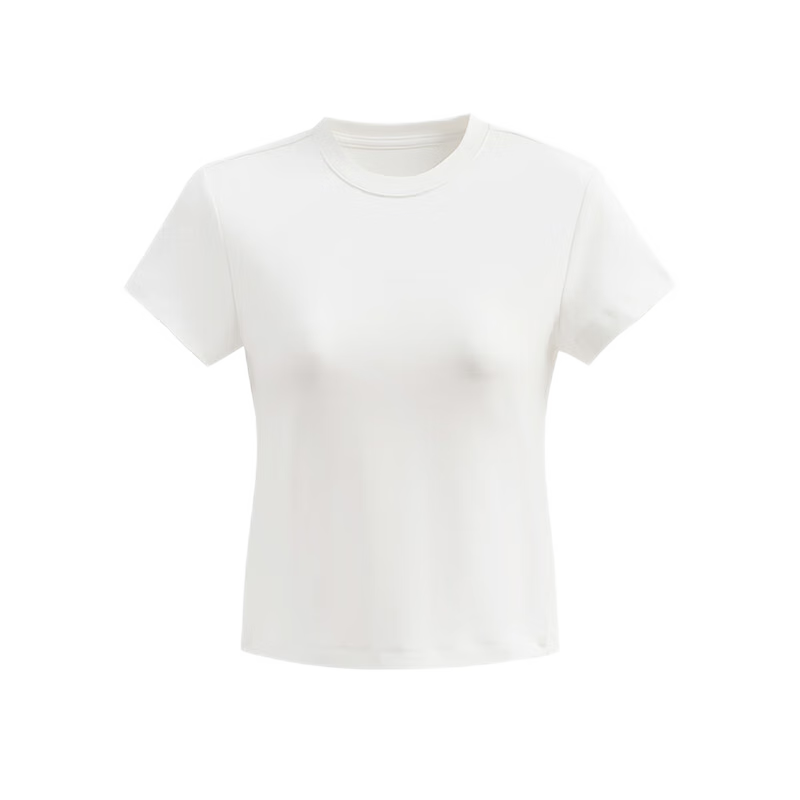 TUCANO Women's Short-Sleeve T-Shirt, New Summer 2025 Style, Solid Color Round Neck Regular Shoulder High-End Slim-Fit Half Sleeve, Black, Size S