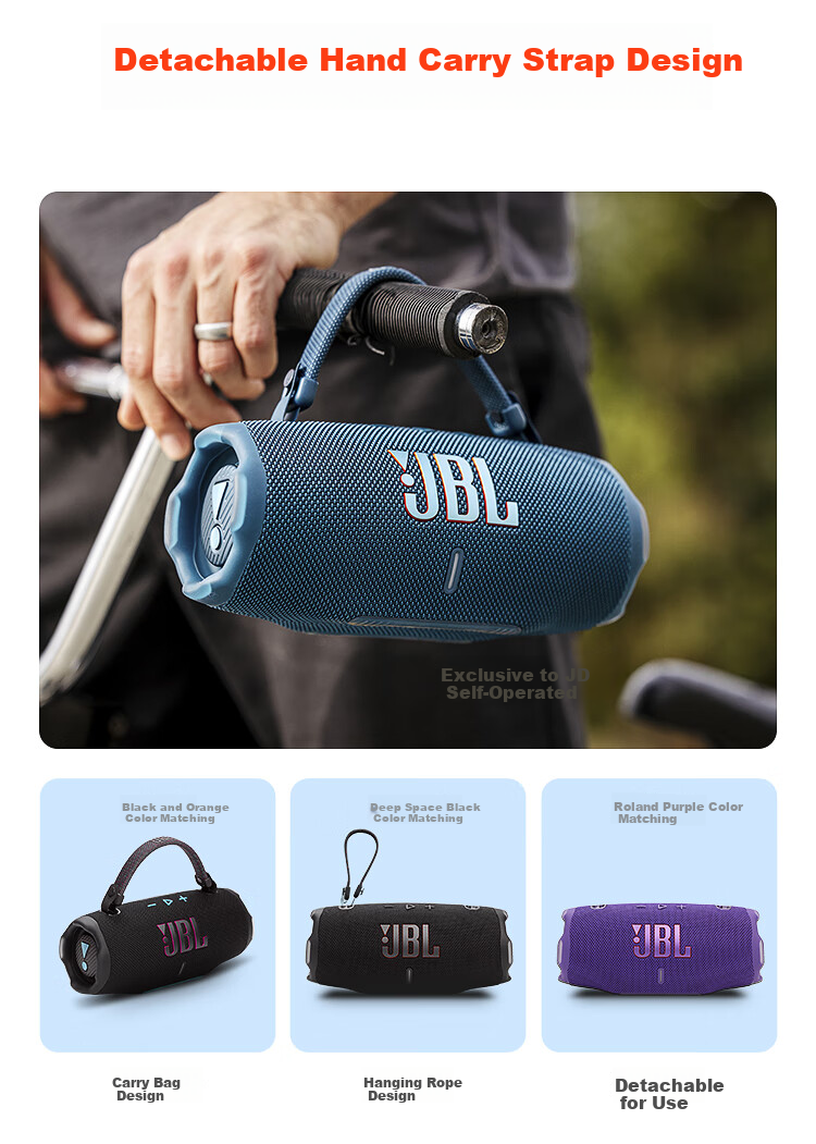 JBL CHARGE6 Music Impact Wave Sixth Generation, Portable Bluetooth Speaker, Outdoor Dustproof And Waterproof Sound System, Independent Tweeter, Birthday Gift, Navy Blue 7