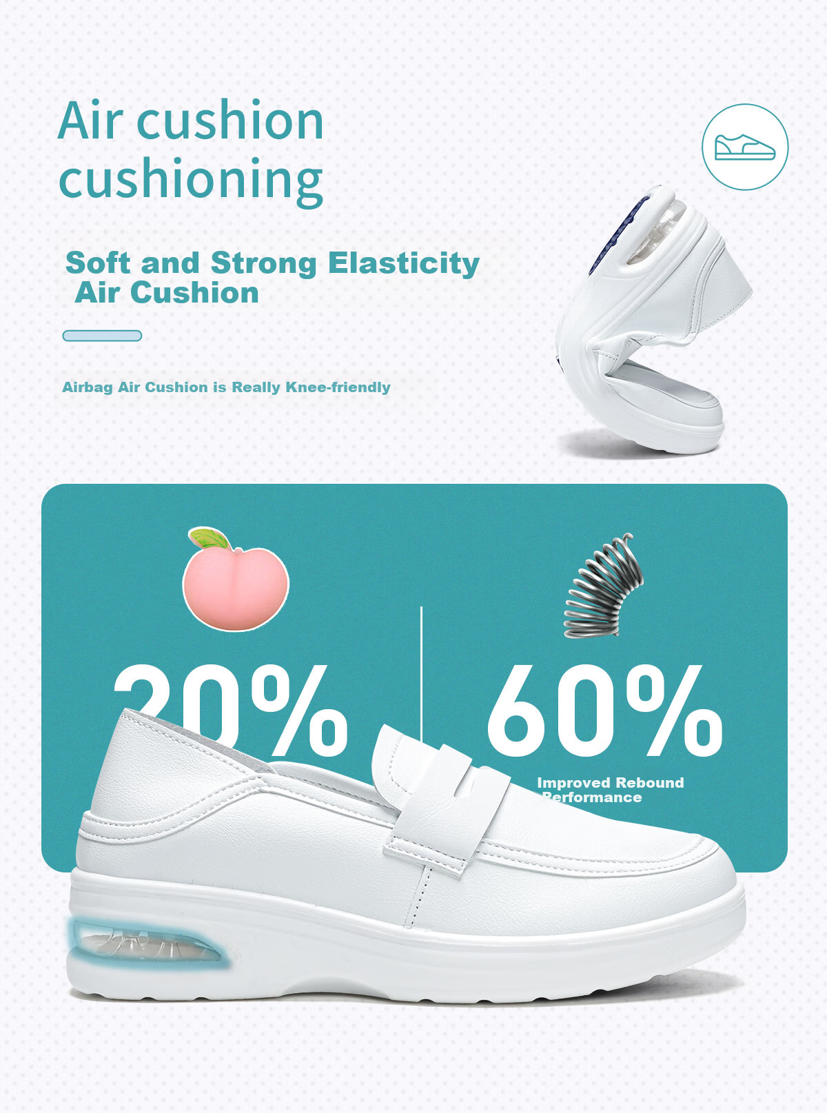 Huili Women's Shoes Spring And Summer Soft Sole Breathable Nurse Shoes Comfortable Casual Slip-On Non-Slip White Sneakers for Women, White, Size 36 11