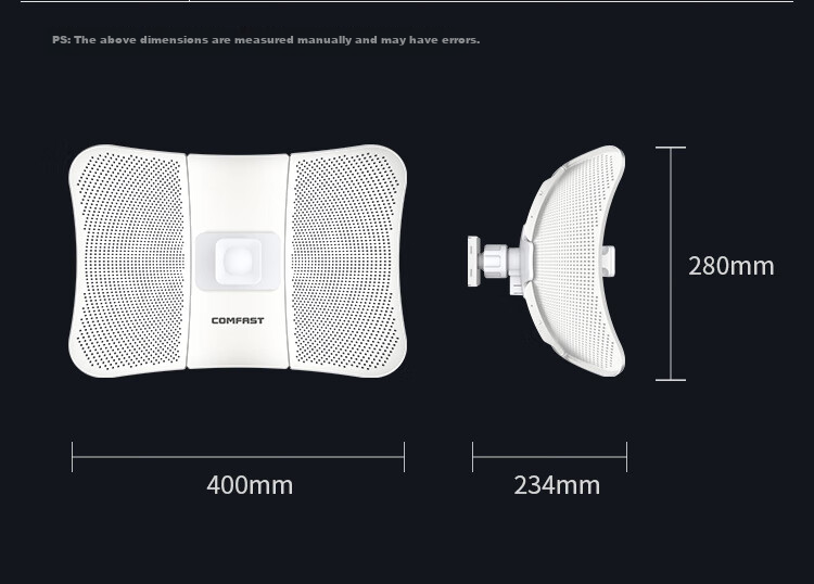 COMFAST Outdoor 11km Long-Range Transmission Bridge, 900Mbps 5.8G Anti-Interference CPE, Elevator Monitoring Transmission, Wireless WiFi Bridge, Outdoor AP Waterproof And Dustproof CF-E319A 21