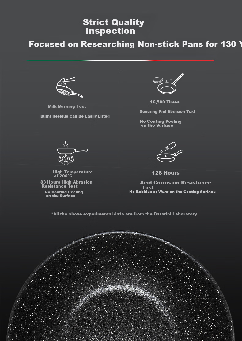 BALLARINI Non-Stick Wok, Versatile Frying Pan for Stir-Frying, Titanium-Coated Household Pan, Durable Venetian Titanium Gold Rock 32cm 5