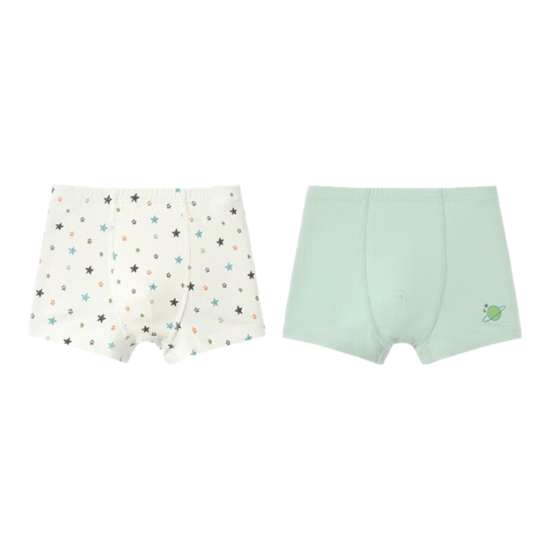Junejunior [Under Babylove Brand] Children's Underwear for Boys And Girls Aged 3-12, 3D Cut Boxer Briefs, Spring And Summer, 2-Piece Set