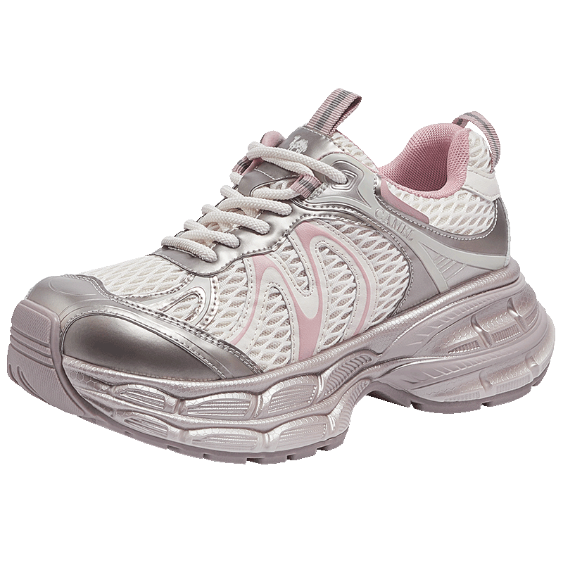 CAMEL Silver Moon 2nd Generation Dad Sneakers Women's Casual Shoes L25A283148 Beige/Gold/Pink Size 35