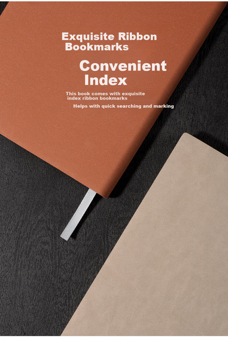 Baijinliren 4-Pack Business Notebooks, Sheepskin Cover, Thick Journal, Office Meeting Record Book, Customizable for Businesses, A5/240 Pages 5