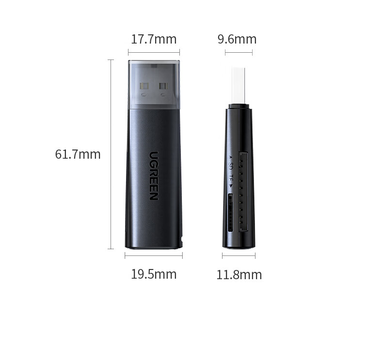 UGREEN USB 3.0 High-Speed Card Reader, Multifunctional SD/TF Dual-In Compatible with Computers, DSLR Cameras, Dash Cams, Security Monitoring Storage Memory Cards, Multiple Card Readers 20
