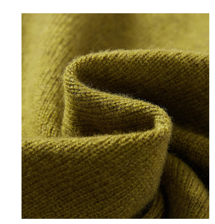 Jinju 100% Merino Wool Seamless Knit Cardigan, Autumn And Winter Classic Versatile Sweater Coat, Pure Wool Sweater for Women, Yellow-Green, Size L 27