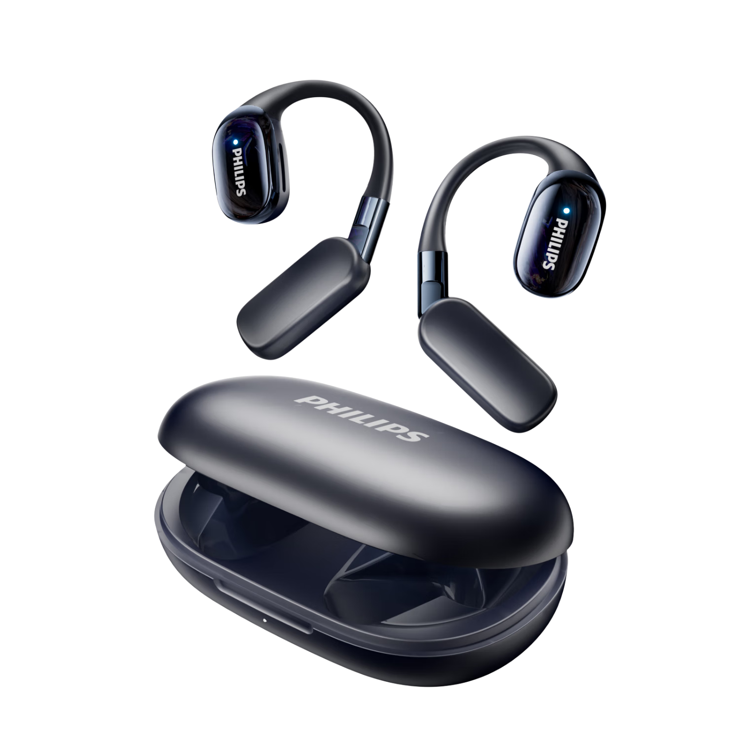 PHILIPS Bluetooth Headphones, Bone Conduction Concept, True Wireless, Over-Ear, Open-Style, Not In-Ear, Clip-On, for Sports, Running, Long Battery Life, High-End Noise Reduction, Compatible with Apple And Huawei, TAT5739-Blue