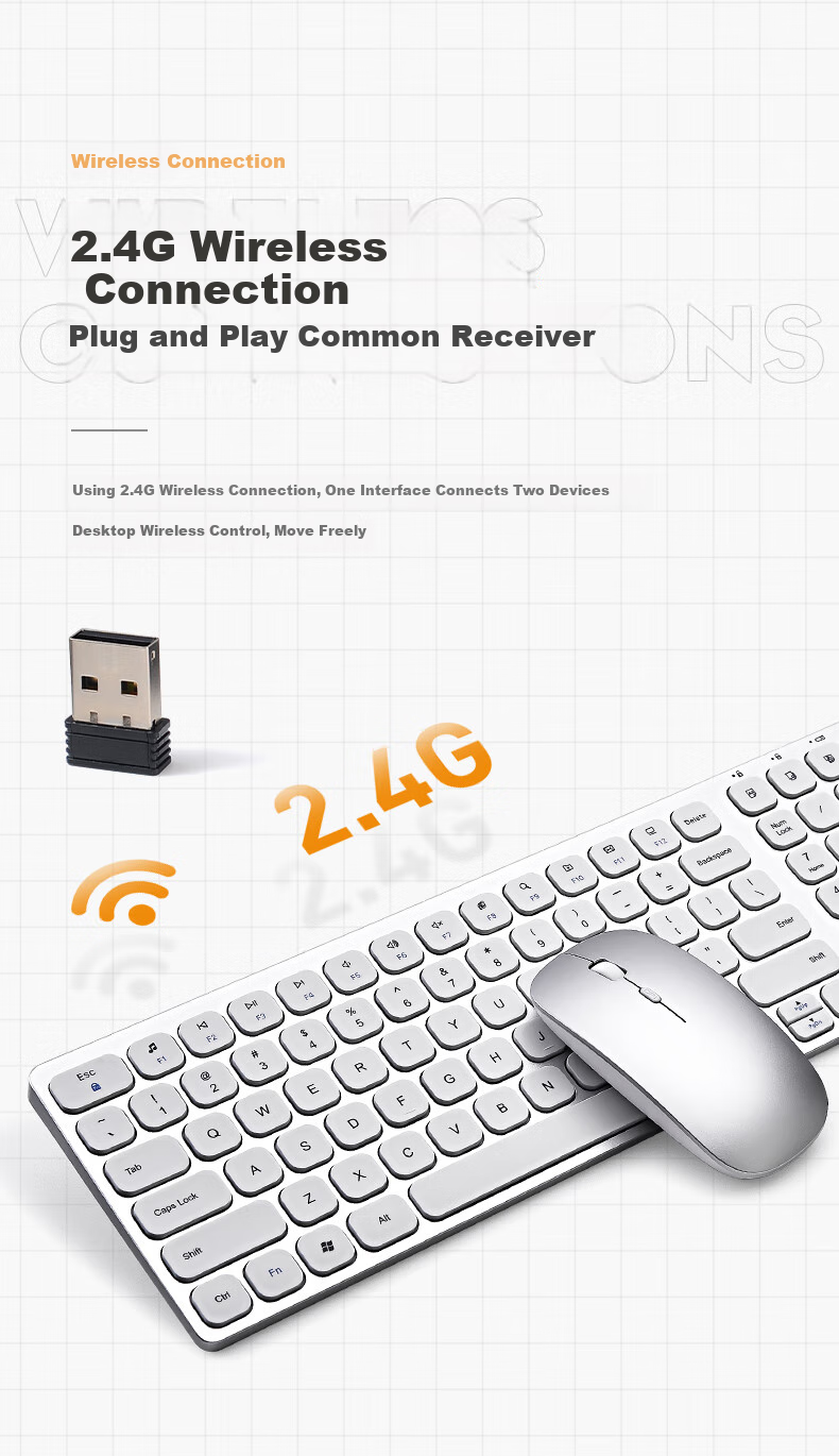 DiYiGongFang, Compatible with Apple Ultra-Thin Wireless Keyboard, Quiet Key Design, Scissor Foot Design, IMAC Dual-Zone Rechargeable Keyboard, Laptop Accessory, 2.4G Black 3
