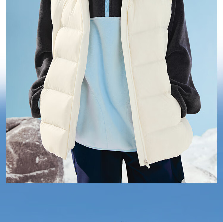 PUMA New Kids Winter Down Vest Lightweight Warm Stylish Off-White 10301 Size 130 3