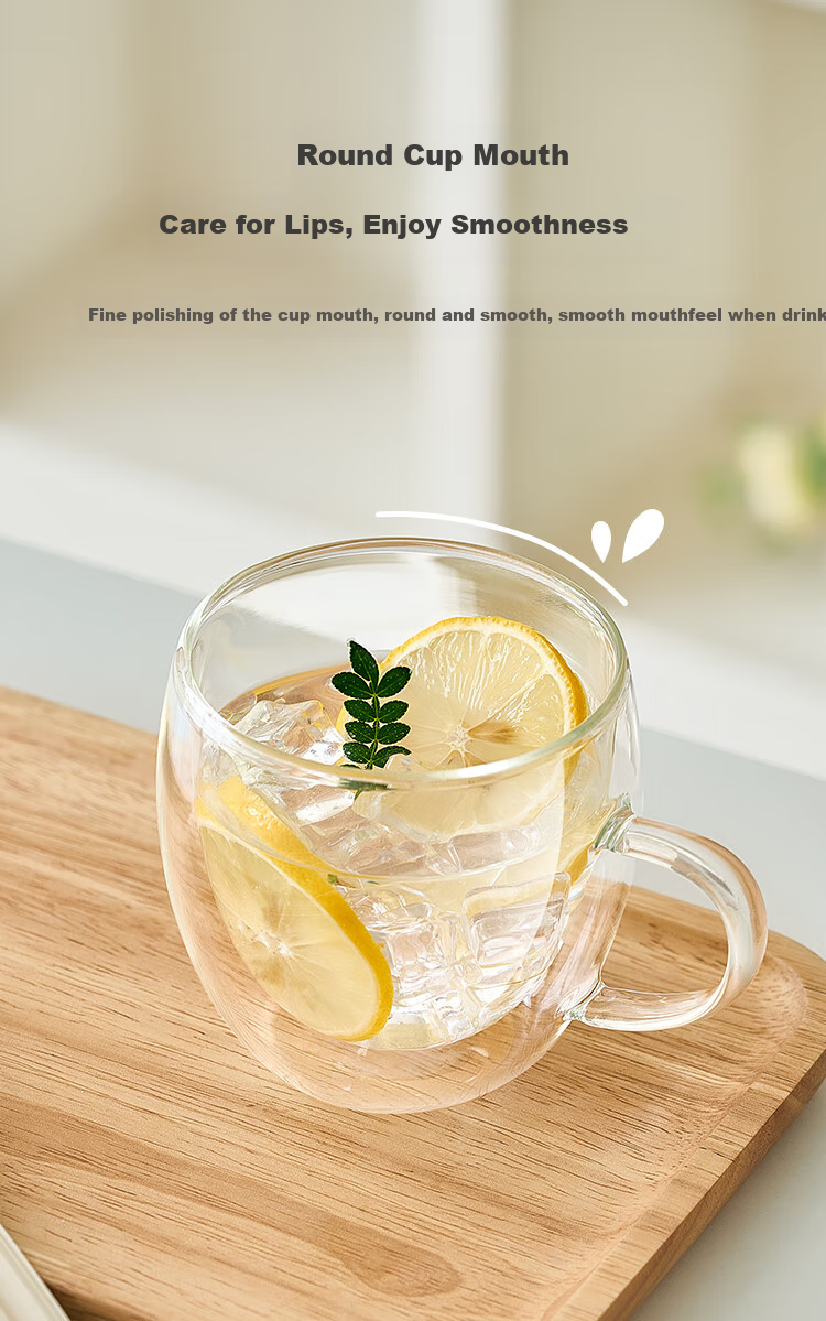 JD Original Glass Cup, Personal Use Tea Cup, Double-Layer Glass Heat-Resistant Coffee Mug, 380ml 7