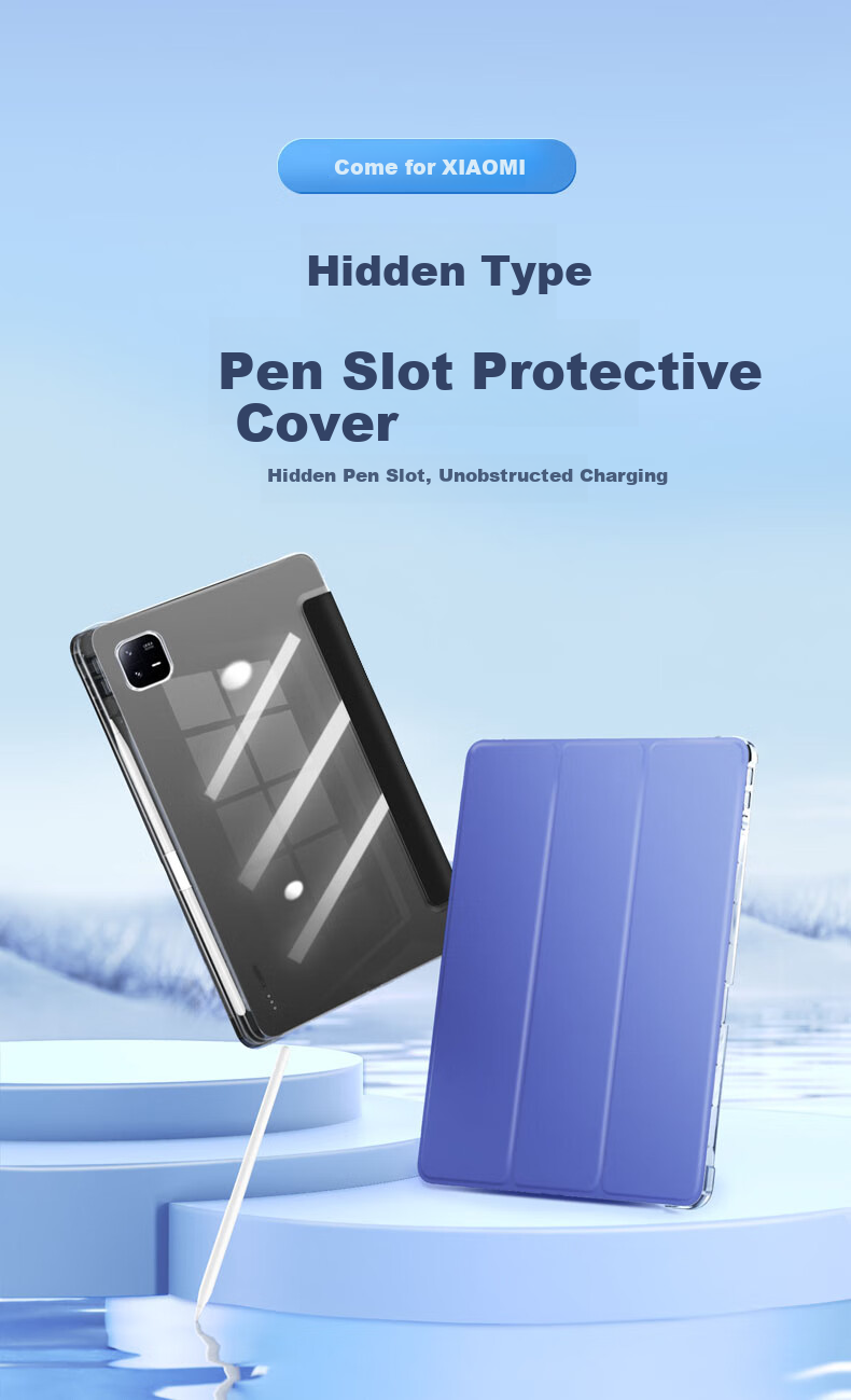 CangHua Compatible with Xiaomi Pad 6/6 Pro Protective Case with Pen Slot, 11-Inch 2023 Model Mi Pad6/6Pro Cover, Xiaomi Tablet Stand, Full Protection Anti-Drop Transparent Case 1
