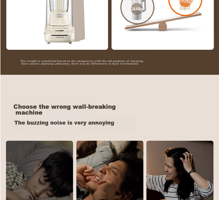 Joyoung Home Use 1.2L Capacity Variable Frequency Quiet Blender with Adjustable Texture, Fully Automatic Filter-Free Soy Milk Maker B730 12