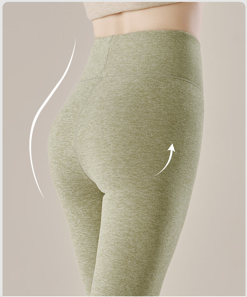 MiiOW High-Waist Thermal Pants for Women, Tummy Control and Hip Lift, Autumn and Winter Velvet Cashmere Silk Inner Wear, Cotton Wool Knit Leggings 3