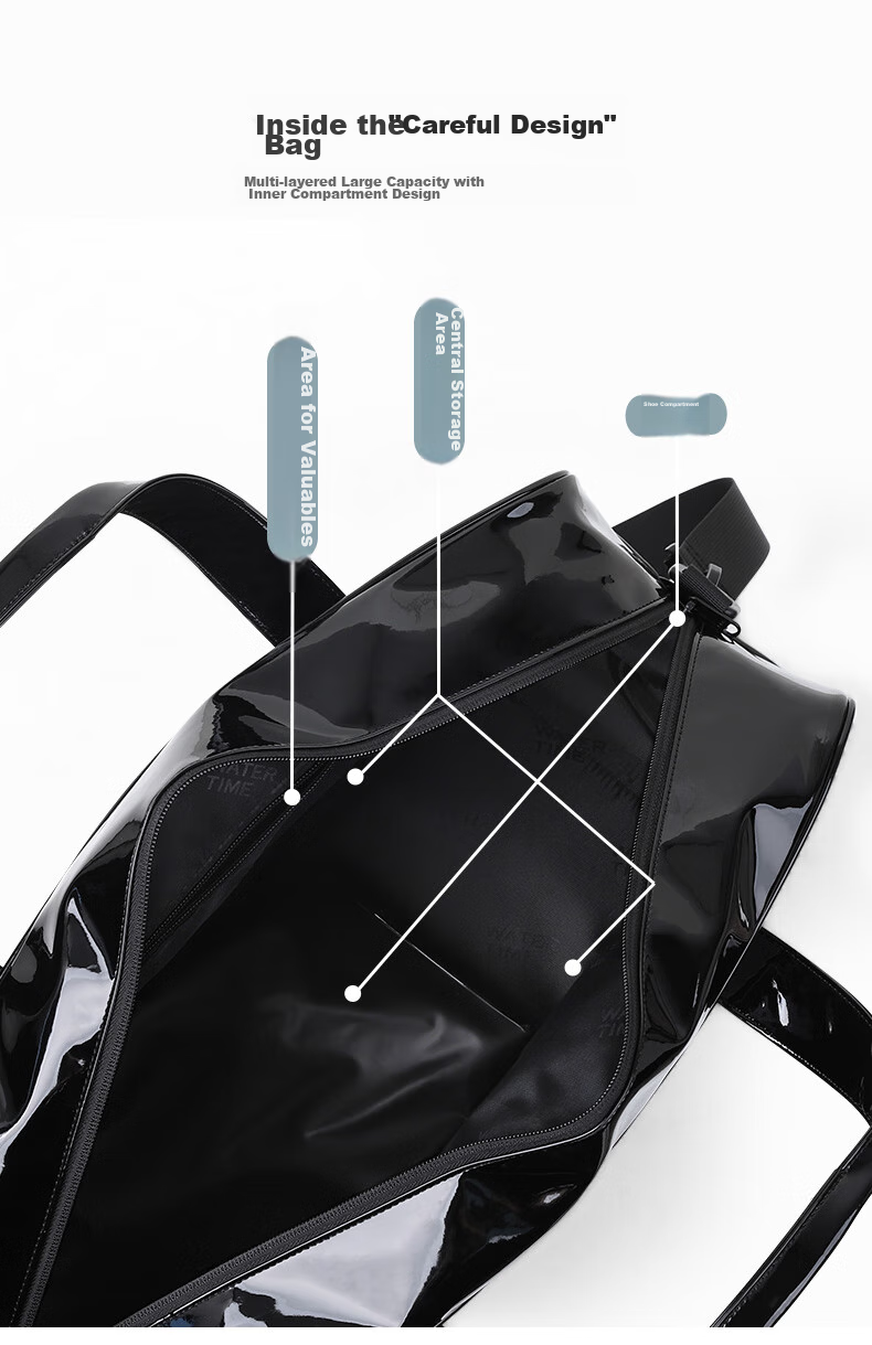 WATERTIME Swimming Bag with Dry And Wet Separation for Men And Women, Fitness Bag, Swimwear Storage Waterproof Bag, Beach Backpack, Flowing Silver 3
