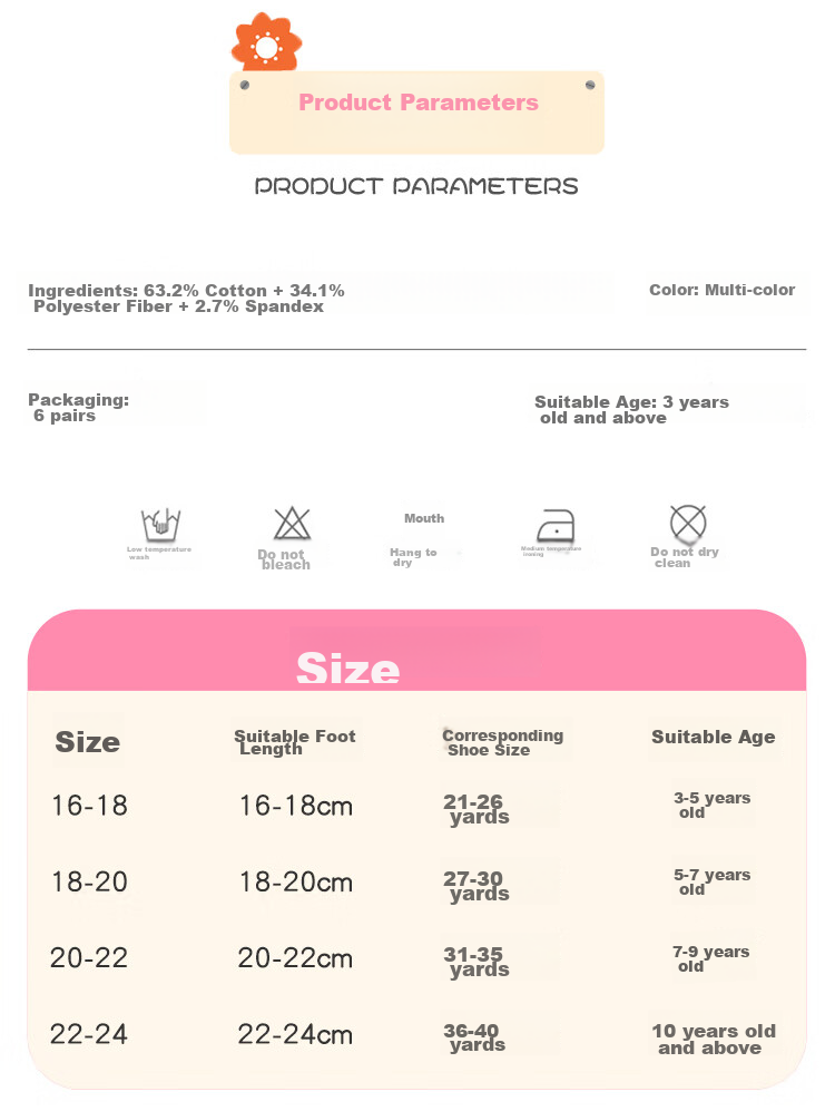 LangSha Children's Socks, Girls' Spring And Summer Thin Mesh Comfortable Breathable Mid-Calf Socks, Baby And Older Children's Socks, 6 Pairs 12