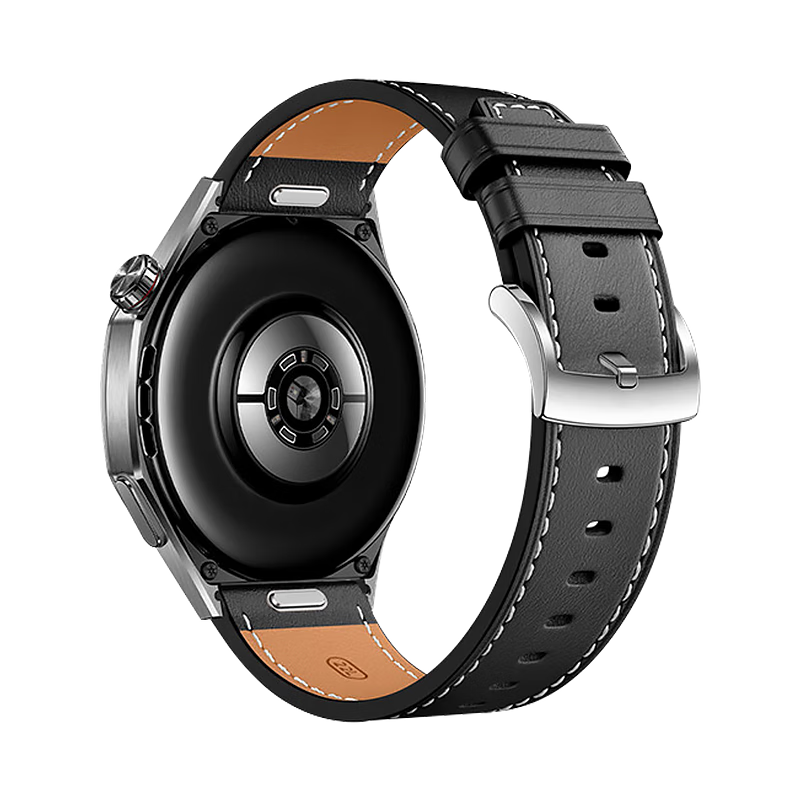 MSSM Compatible with Huawei Watch Straps for Watch5/4pro/gt6/5/6ro/5pro/gt4/3/Honor, Push-Button Buckle Genuine Leather Strap for 48/46mm Dial - Black 22MM