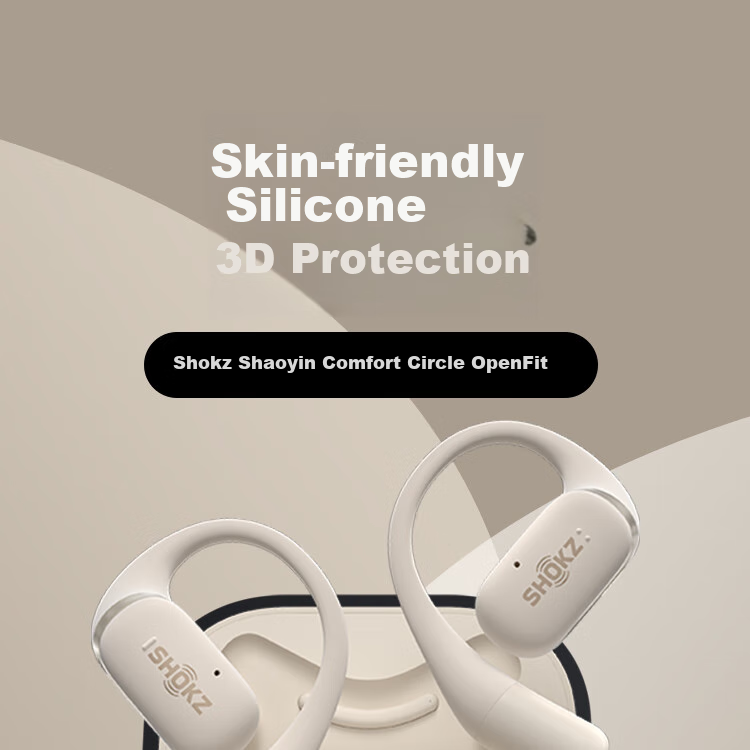 ESCASE OpenFit Protective Case for Bluetooth Earphones, Silicone Storage Box, Liquid Silicone Soft Shell, Full Protection, Shockproof, Ultra-Thin Case, Ultimate White + Lanyard 1