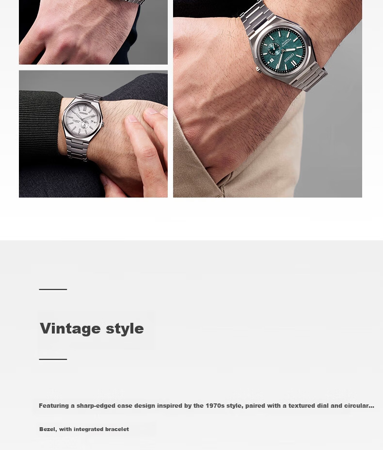 CITIZEN Watch for Men, Japanese-Korean Style, Automatic Mechanical Movement, Date Display Dial, Retro Shibo Titanium, Gift for Boyfriend, NJ0180-80M 4