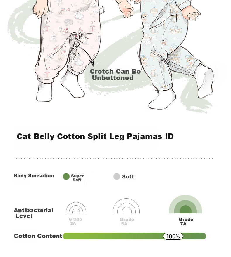 Beitaisi Children's Pajamas, Spring And Autumn Style, Trendy New Design, Boys And Girls One-Piece Sleepwear, Baby Pure Cotton Home Wear Set 3