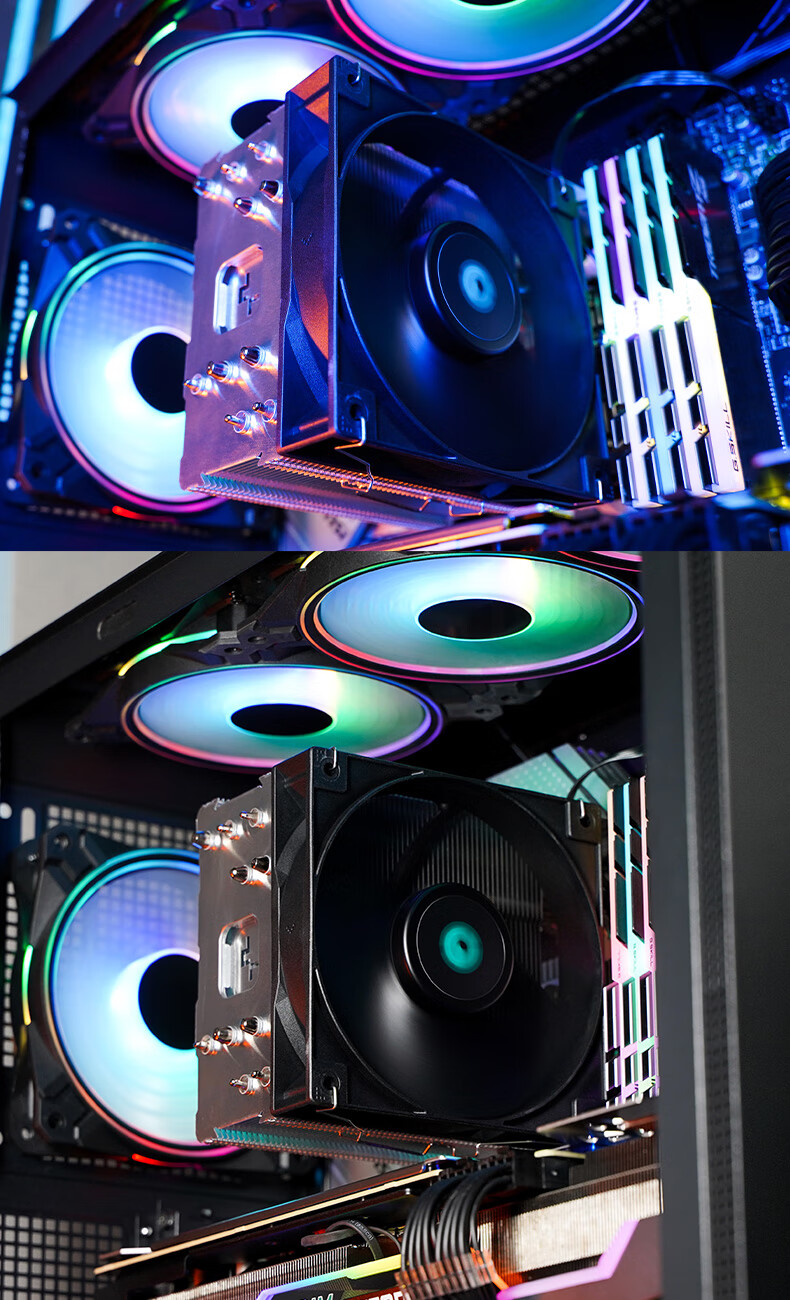 DEEPCOOL GAMMAXX 500 Performance Edition Black Matte CPU Air Cooler / Upgraded Tower / Innovative Air Guide Ring Fan / Offset Heat Pipes for Memory Clearance / Multi-Platform Support 10