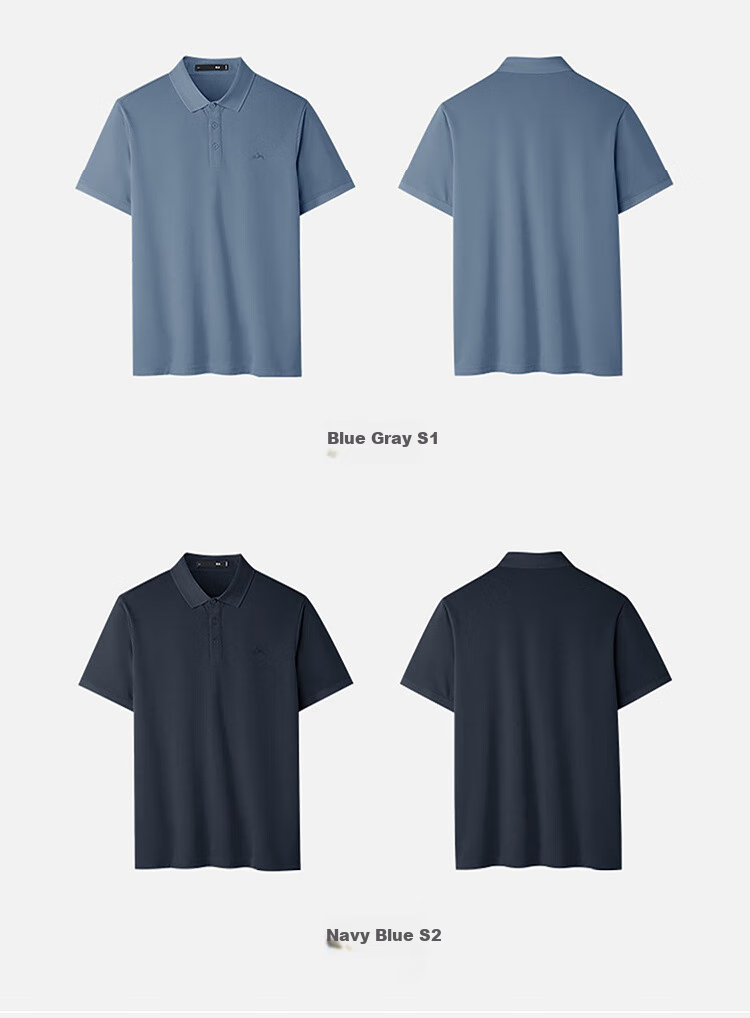 HLA Short-Sleeve Polo Shirt for Men, Shan Bu Zai Gao Series, Moisture-Wicking And Quick-Drying Short Sleeves for Men in Summer 14