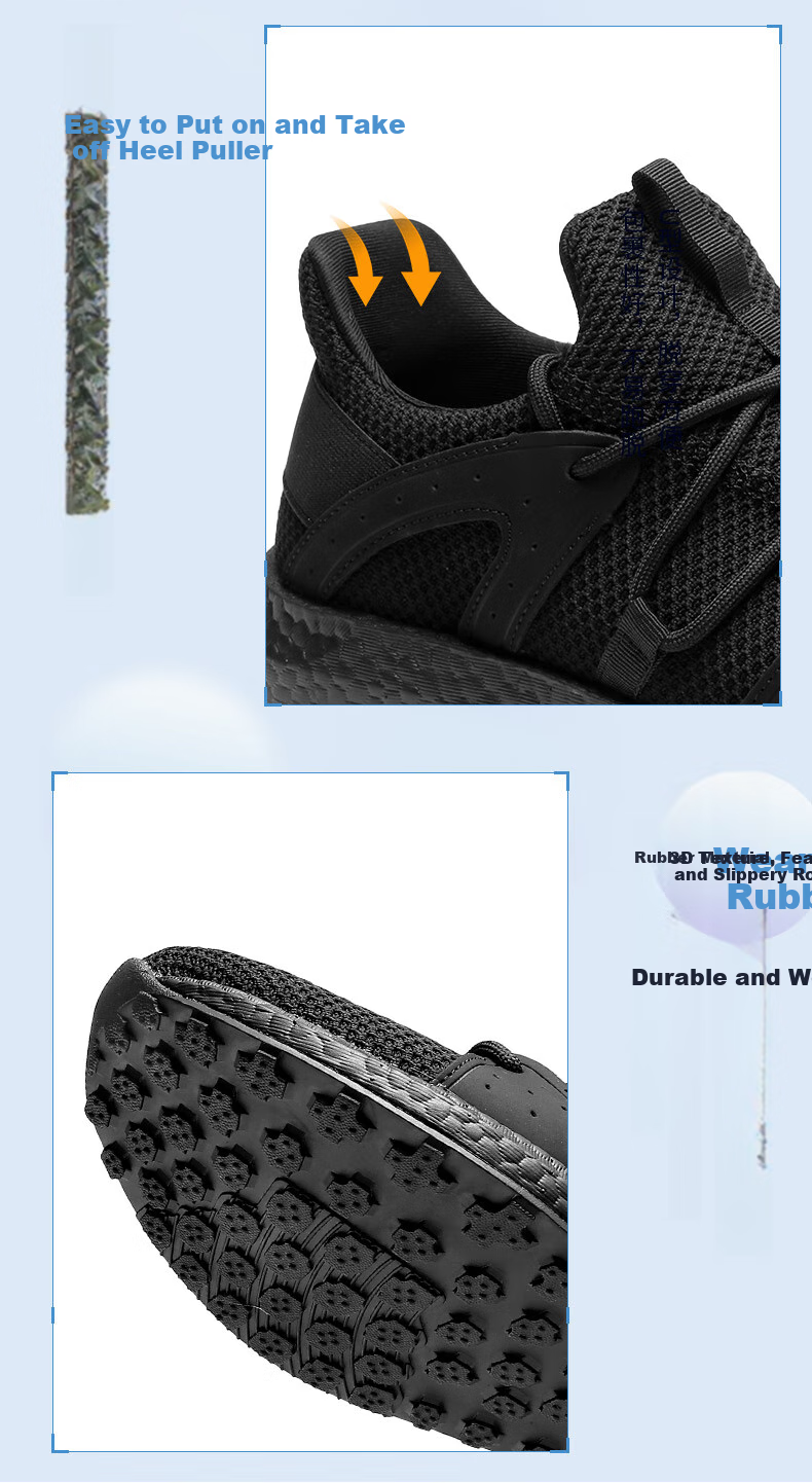 Qiangren Outdoor Sports Casual Men's Shoes, Breathable Shock-Absorbing Running Shoes, 3515 New Style Training Shoes, Black, Size 39 10