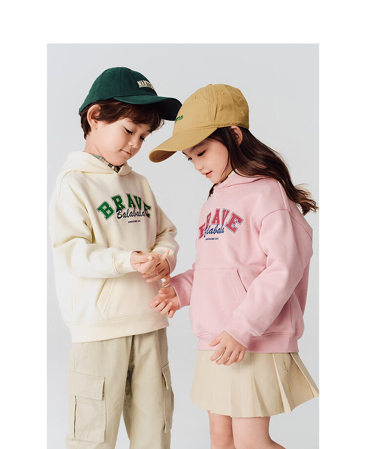 BALABALA Children's Clothing, Kids' Sweatshirt, Boys' Autumn And Winter, Girls' Fleece-Lined Warm Hoodie, Stylish And Comfortable 9