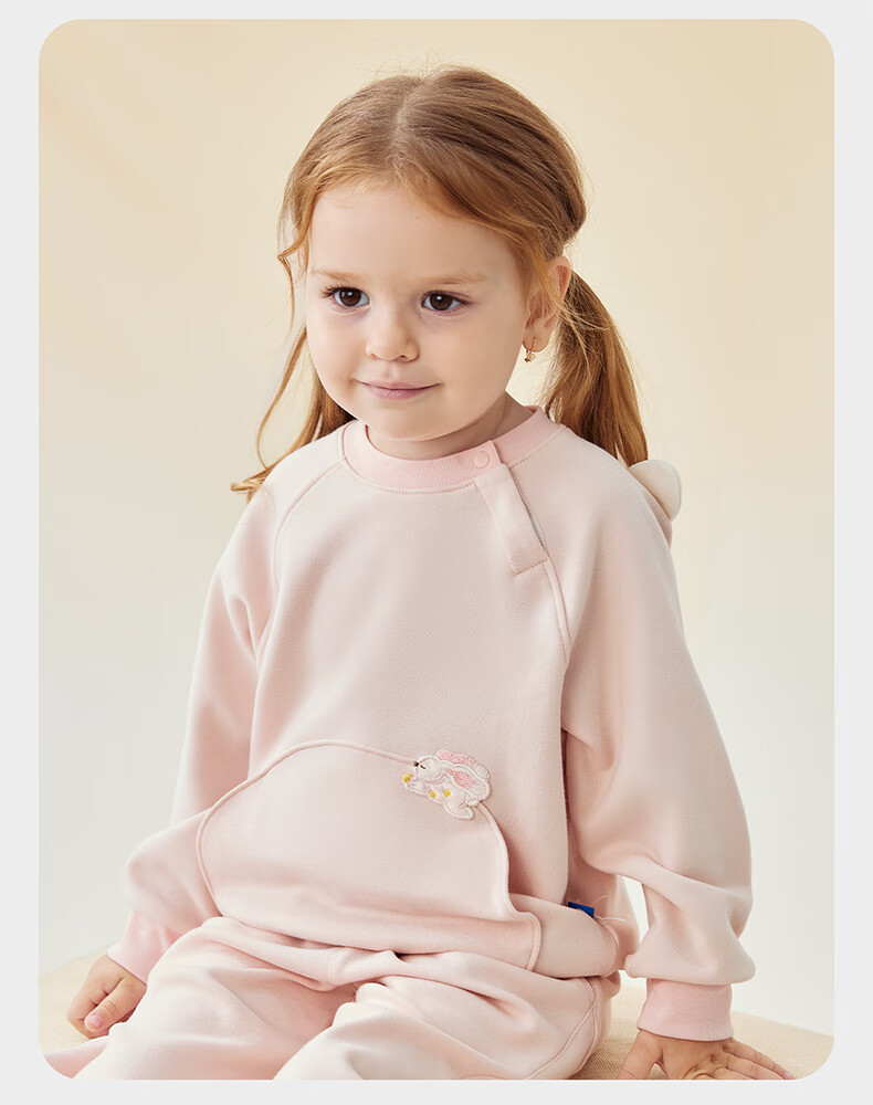 Babycare Camellia Baby Sweatshirt Spring and Autumn Long Sleeve Kids Sports Top Cloud Pink 120 7