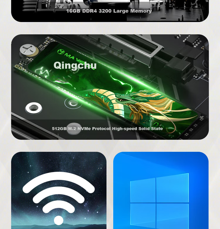 Changxiao A Desktop Computer for Business, Office And Home Use (A10 Quad-Core, 16GB RAM, 256GB Storage, Business Keyboard And Mouse) 4